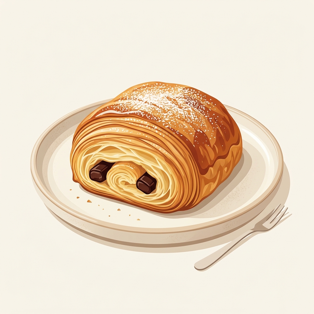 كرواسون الشوكولاتة الداكنة (Pain au Chocolat)